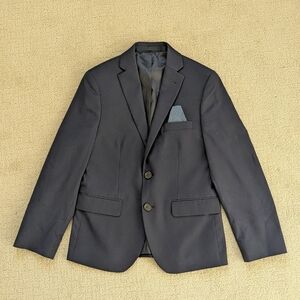 Lauren Ralph Lauren Two-Button Blazer Jacket Navy Blue Boy 12 Stretch Formal